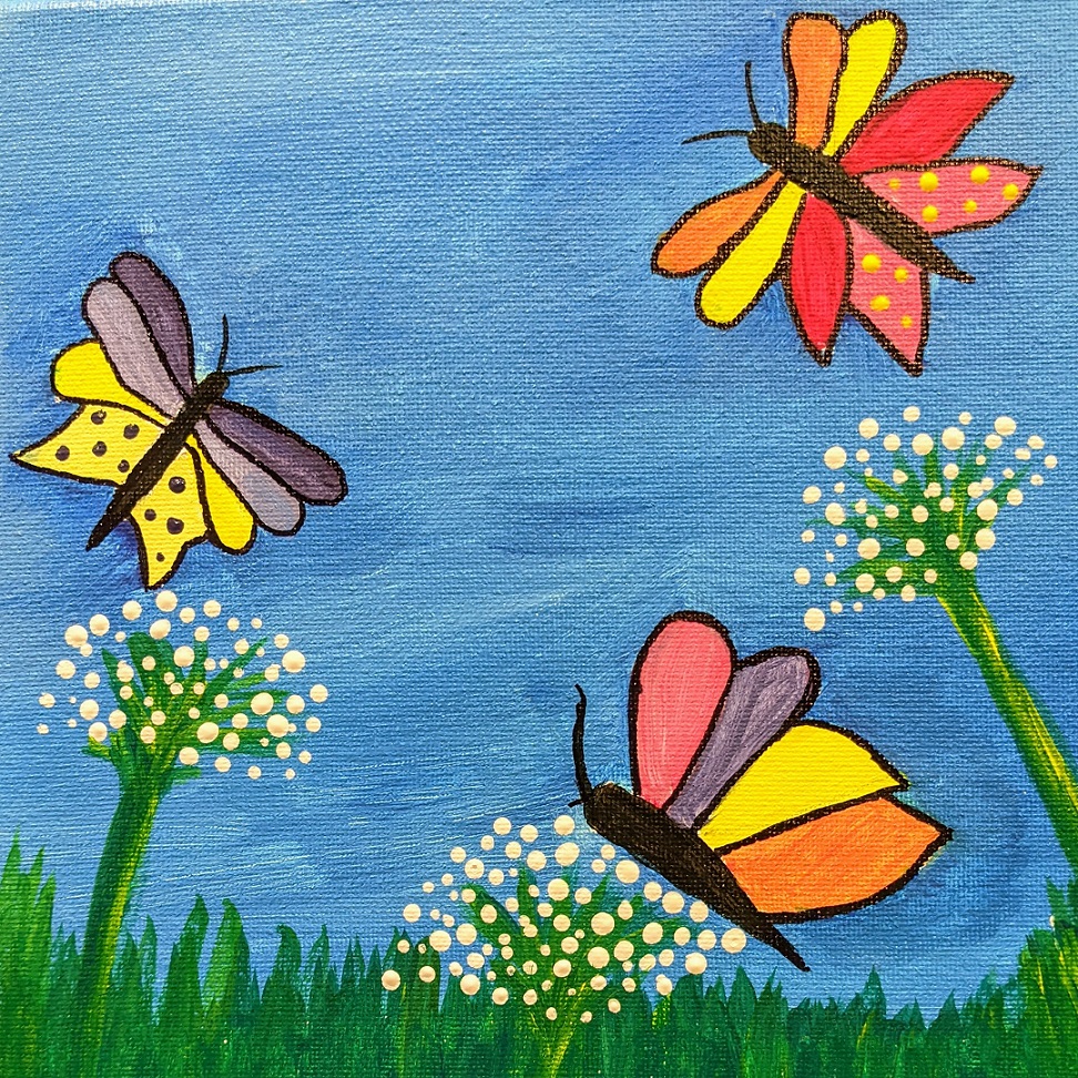 14th Butterfly Field Painting with Nicole Asendorf at Wallkill River School of Art in Montgomery