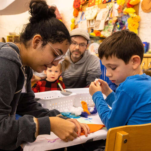 Family Art Project: Felted River at Wave Hill