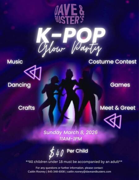 K-Pop Glow Party at Dave & Buster's